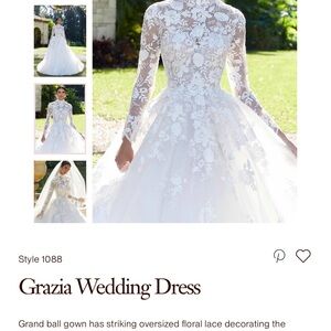 Morilee Grazia White Floral Lace Wedding Dress